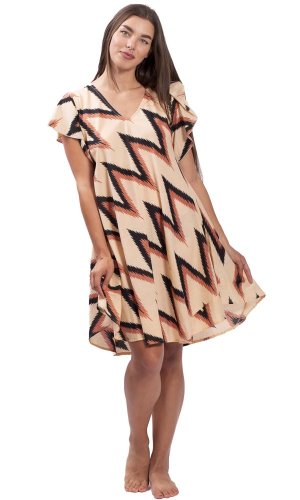 Krátké šaty KALA béžovo hnědé