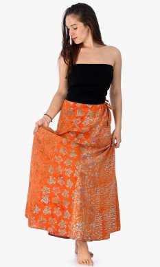 Długa spódnica z sarongiem pomarańczowa