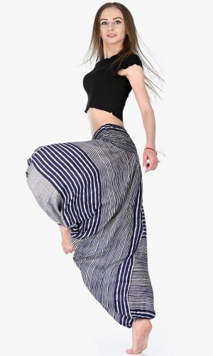 Harémové kalhoty / Sultánky Stripes modré