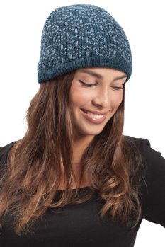 Vlněná čepice se vzorem SPIRAL modrá