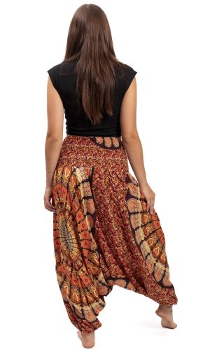 Harémové kalhoty / Sultánky THAI MANDALA oranžové