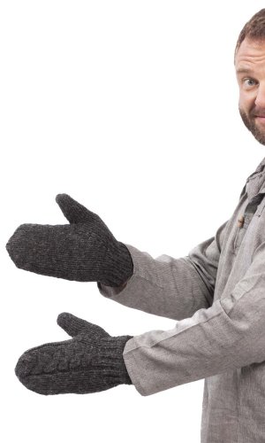 Vlněné palcové rukavice / antracitové III.