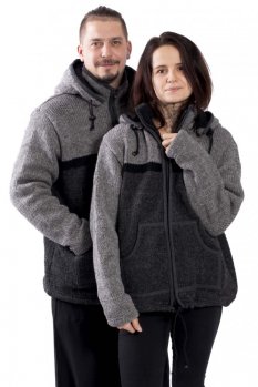 Wełniany sweter Duo ciemnoszary