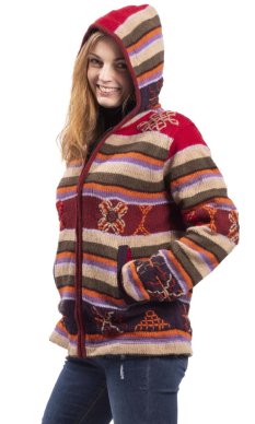 Kurtka dzianinowa BHUTAN czerwona