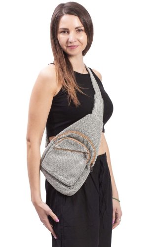 Batoh AMIT CROSSBODY zeleno-bílá