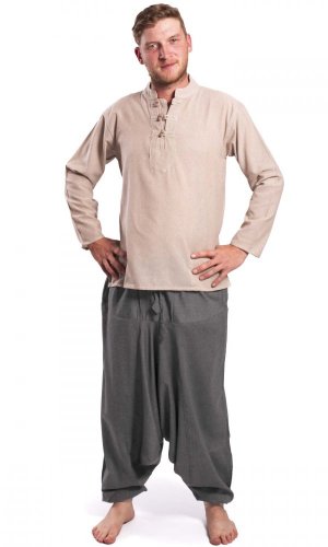 Harémové kalhoty / Sultánky světle šedé