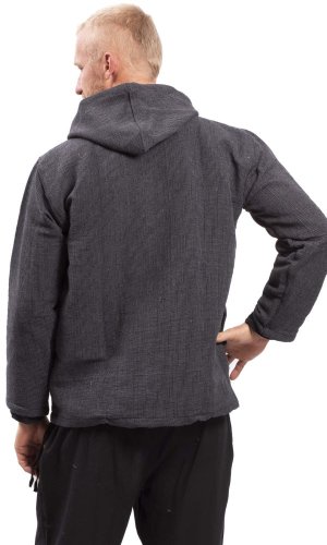 Bluza unisex z kapturem RAHUL WAFLAR ciemnoszary - Rozmiar: XL