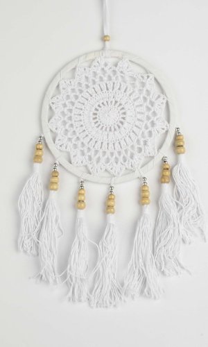 Łapacz snów CROCHETED biały / długość  30 cm