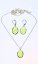 Komplet naszyjnik i kolczyki Owal jasno zielony - Wariant: Srebrny łańcuch