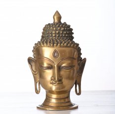 Kovová socha/hlava Buddha
