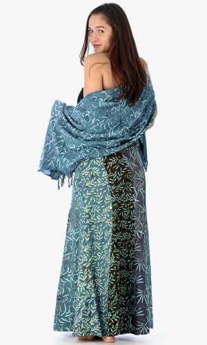 Długa spódnica z sarongiem turkusowa - Rozmiar: M