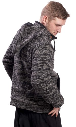 Vlněná svetrobunda melír