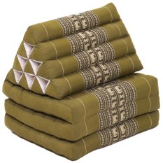 Tajlandzki trójkątny futon / mały / zielony ze słoniami