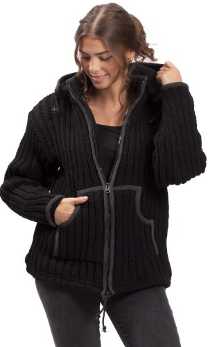 Pletená bunda PAHARI černá