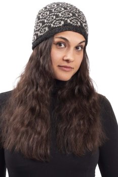 Vlněná čepice se vzorem SPIRAL šedá