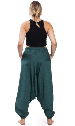Harémové kalhoty / Sultánky Classic smaragdové