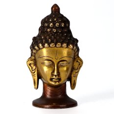Kovová socha HLAVA BUDDHY ↑14 cm