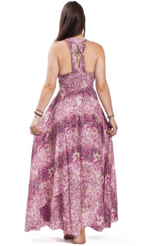 Dlouhé šaty DARJA růžovo-purpurové