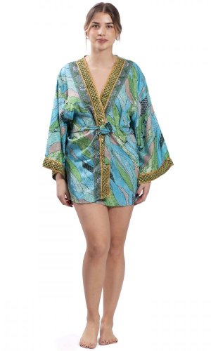 Kimono GLOS niebieski-zielony