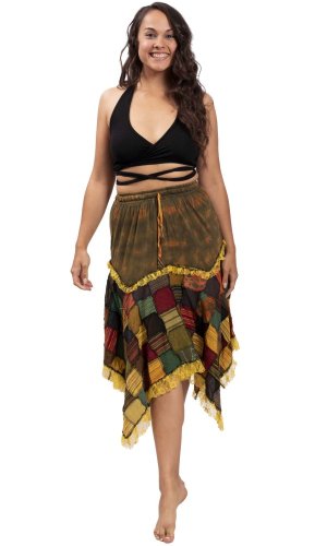 Etniczna spódnica BANDHEJ ochra