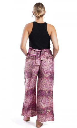 Široké kalhoty PADMA purpurové