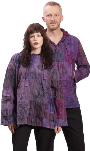 Indická košile / ETNO KURTA WOODSTOCK fialová