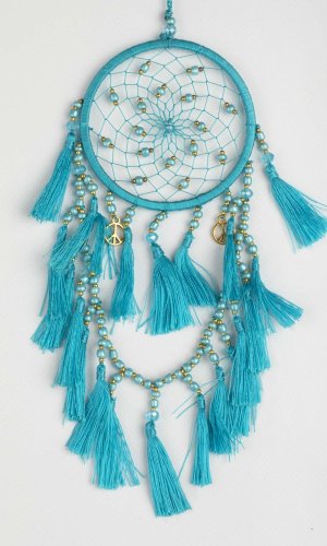 Łapacz snów BEADS turkusowy / długość 20 cm