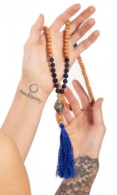 Meditační náhrdelník MALA modrý I.