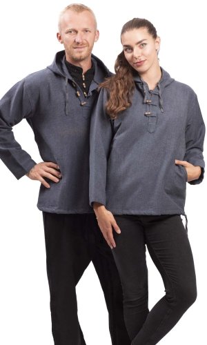 Unisex mikina s kapucí RAHUL antracitová