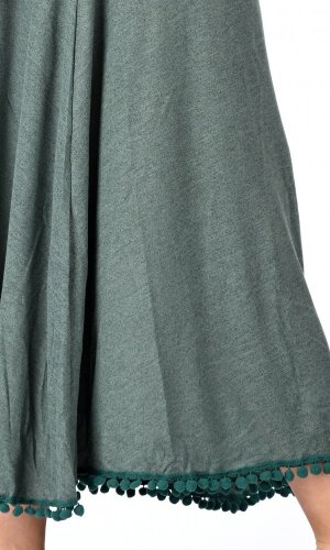 Długa ciepła spódnica Tassel jasno zielona