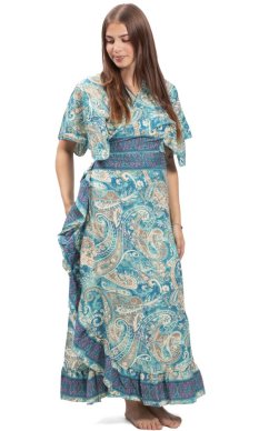 Zavinovací šaty MAYA modré VI.