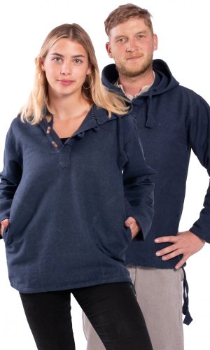 Unisex mikina s kapucí RAHUL tmavě modrá