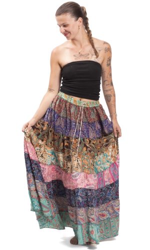 Volánová sukňa v etno štýle multicolor LXXXIV.