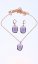 Set náhrdelník a náušnice fialový hranatý - Varianta: Růžově zlatý řetízek