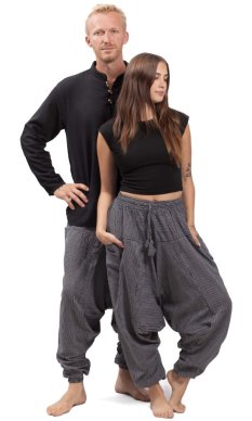 Harémové kalhoty / Sultánky CLASSIC STRIPES černá II.