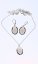 Komplet naszyjnik i kolczyki Owal jasno brązowy - Wariant: Srebrny łańcuch