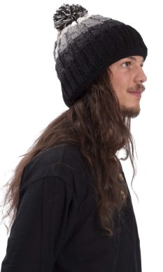Vlněná čepice s pletenými copánky / šedá