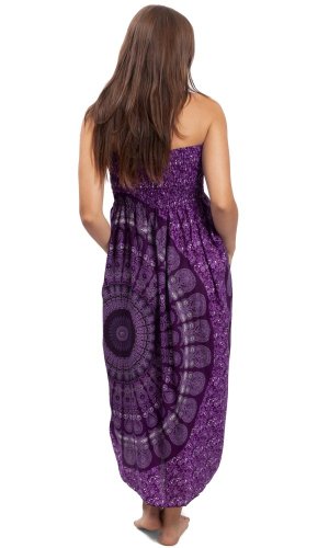 Dlouhá sukně / šaty THAI MANDALA fialové I.