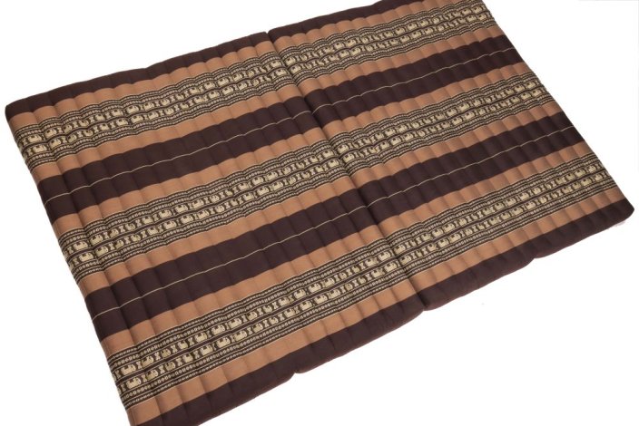 Futon skládací Comfort hnědý se slony / 120 cm