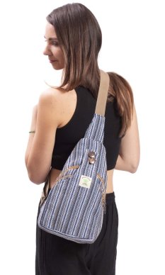 Batoh AMIT CROSSBODY modro-bílá