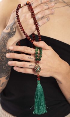 Meditační náhrdelník MALA zelený IV.