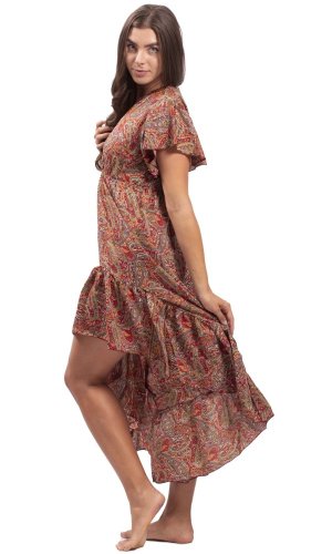 Długa sukienka damska SNEHA czerwona I.