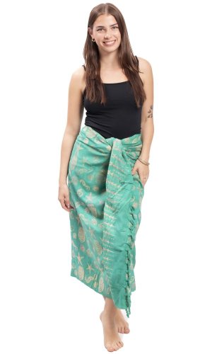 Sarong BALI BATIK turkusowy X.