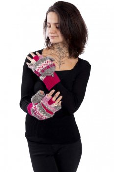 Wełniane rękawiczki do zmiany różowe