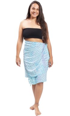 Sarong BALI BATIK světle modrý III.