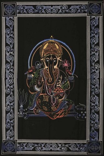 Mandala mała Ganesha czarna II.