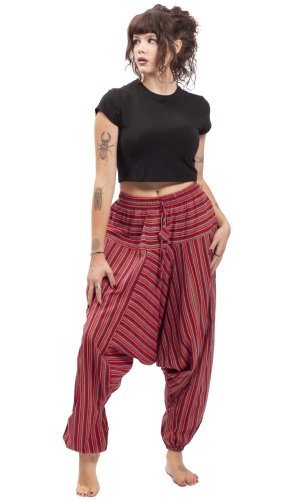 Szarawary / Spodnie haremki CLASSIC STRIPES czerwony III.