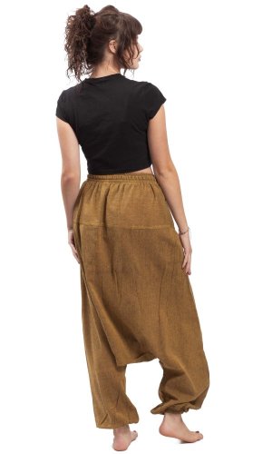 Harémové kalhoty / Sultánky CLASSIC PLEATS okrová