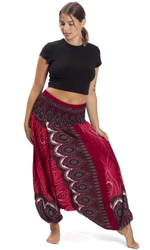 Harémové kalhoty / Sultánky THAI PEACOCK červené