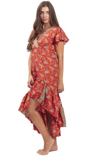 Dámské šaty dlouhé SNEHA červené IV.